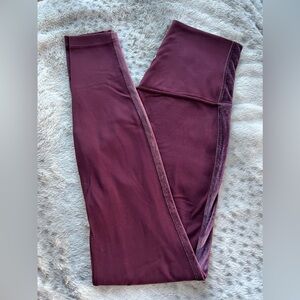 LULULEMON Align High Waisted Leggings size 6 length 28 in maroon